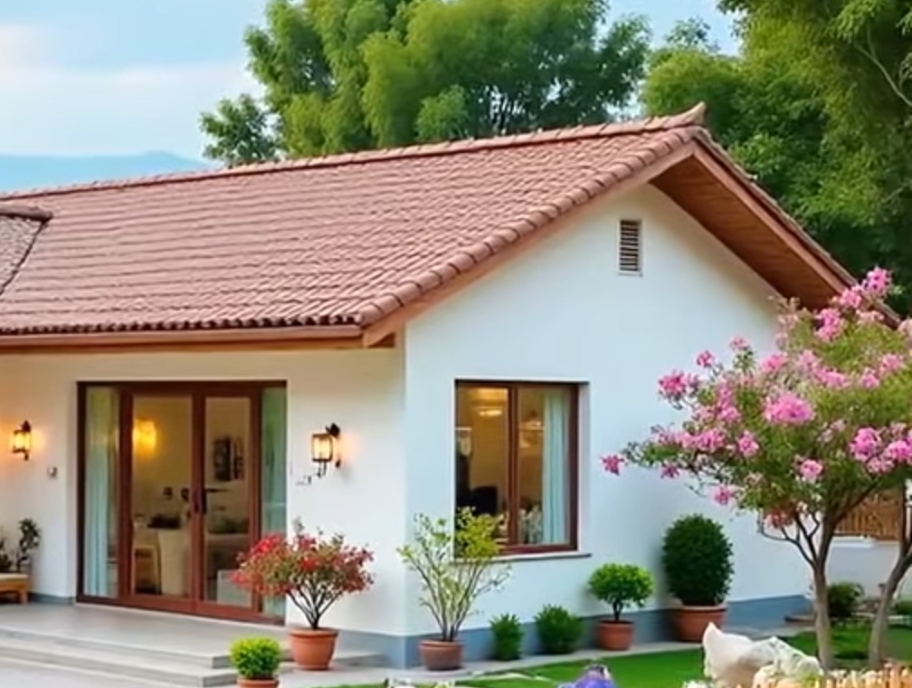 Referencia de casa de campo con jardín
